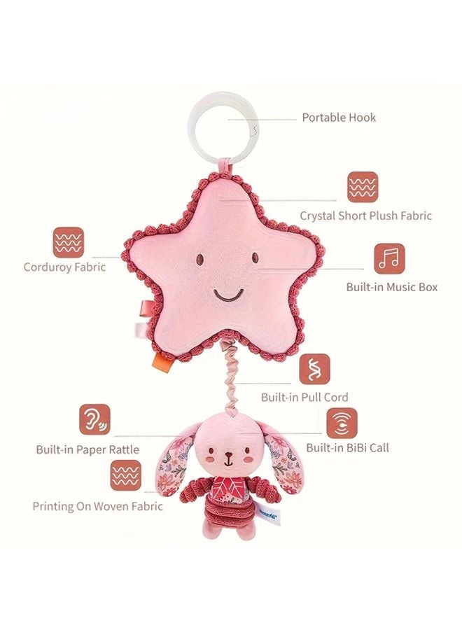 Clouds Musical Stuffed Animal Toy Soft Pink Texture For Babies 0 3 Years Pushchair Stroller Car Seat Gift - Image 5